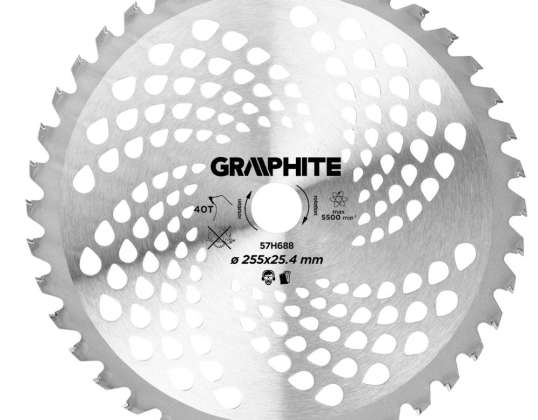 Carbide Blade for Gasoline Trimmer 255 x 25.4 mm 40 Teeth for Brambles