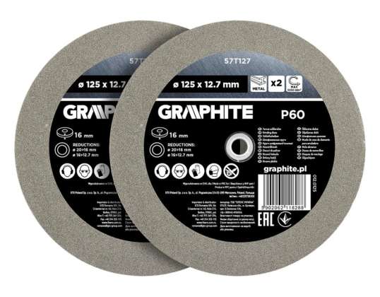 Disques de ponçage 125 x 20/16/12,7 x 16 mm. P60. 2 pièces