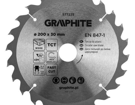 TOP 57T225 Cirkelsågklinga. widiowa. 200 x 30 mm. 24 tänder