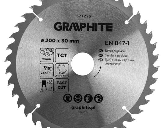 TOP 57T226 Cirkelsågklinga. widiowa. 200 x 30 mm. 40 tänder
