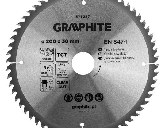TOP 57T227 Cirkelsågklinga. widiowa. 200 x 30 mm. 60 tänder