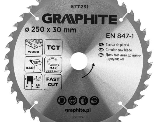 TOP 57T231 Circular saw blade. widiowa. 250 x 30 mm. 40 teeth
