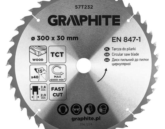 TOP 57T232 Cirkelsågklinga. widiowa. 300 x 30 mm. 40 tänder
