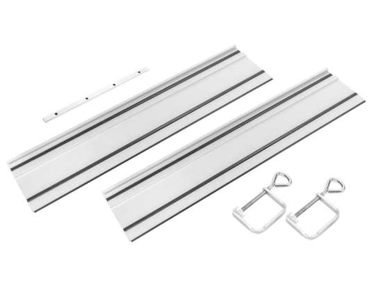 Führungsschienen 2 x 700 mm. Verbindungselement. 2 Klemmen