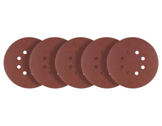 Velcro skiver 150 mm. P120. 5 stk. med 8 huller