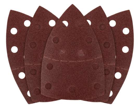 Velcro-Schleifpapiere. Eisen 102 x 152 mm. P80. 5 Stk. mit 11 Löchern
