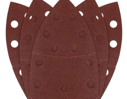 Velcro-Schleifpapiere. Eisen 102 x 152 mm. P120. 5 Stk. mit 11 Löchern