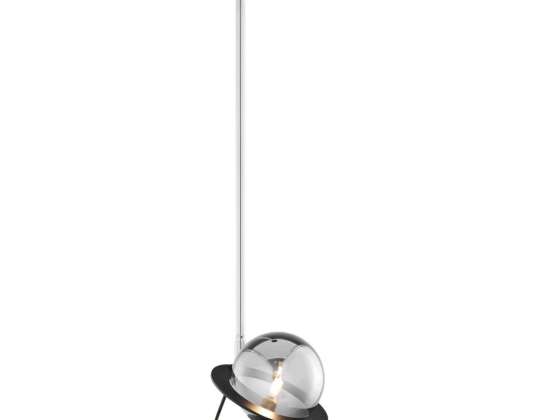 OTRIS 1P. Pendentif. G9 LED. Max. 12W. métal. noir/nickel. abat-jour en verre