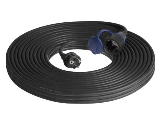 Spritzwassergeschütztes IP44 Werkstatt Verlängerungskabel 1x2P mit 30m öldichtem Gummikabel H07RN F 3x1 5mm?  230VAC/16A Schuko