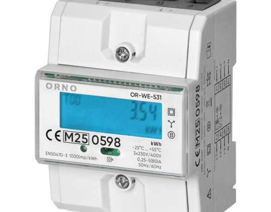 3-Phasen-Stromzähler. 80A. MID. 4.3 Module. DIN TH 35mm