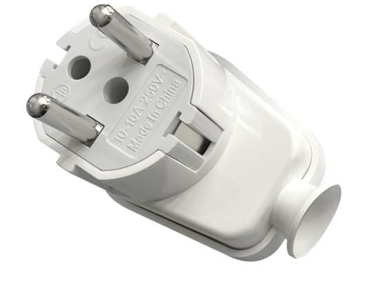 Uni Schuko 16A abgewinkelter Stecker. 230V. weiß. 24 Stück