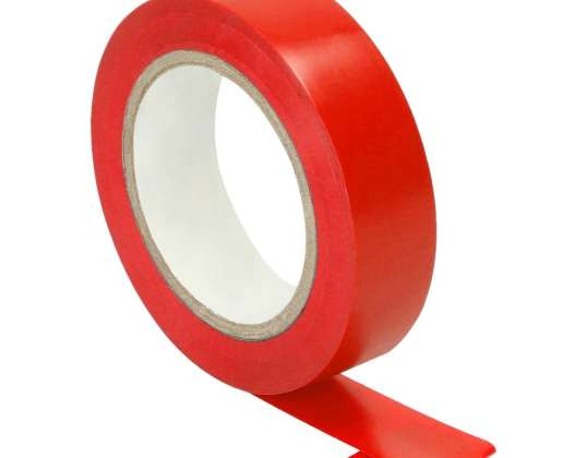 Red insulating tape. flame retardant. width 15mm. thickness 0.13mm. length 10m