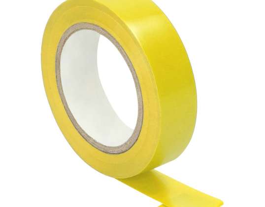 Set de 10 cintas aislantes de 15mm. Amarillo. Ignífugo. Espesor 0,13 mm. Longitud 10m