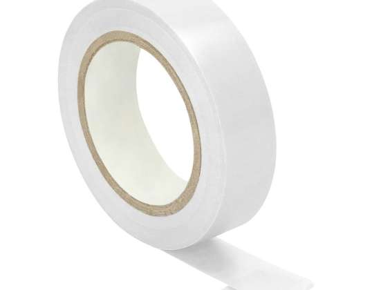 Weißes Isolierband. Flammschutzmittel. Breite 15mm. Dicke 0,13 mm. Länge 10m