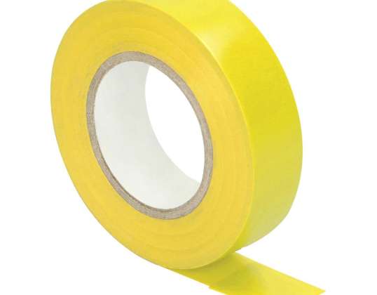 Set de 10 cintas aislantes de 19mm. Amarillo. Ignífugo. Espesor 0,13 mm. Longitud 20m