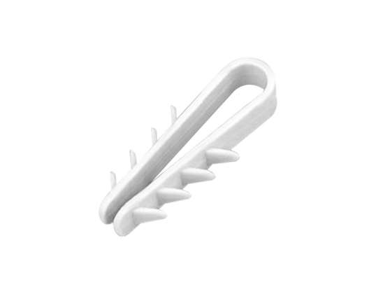 Support de câble à enfoncer. câble rond ? 5mm. blanc. 100 pièces