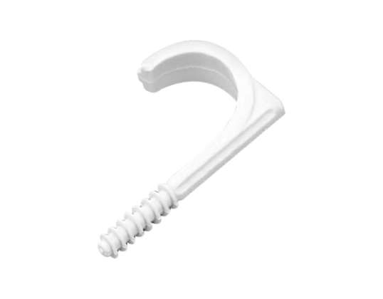 Support de câble à enfoncer. crochet à crochet. câble rond ? 7mm. blanc. 20 pièces