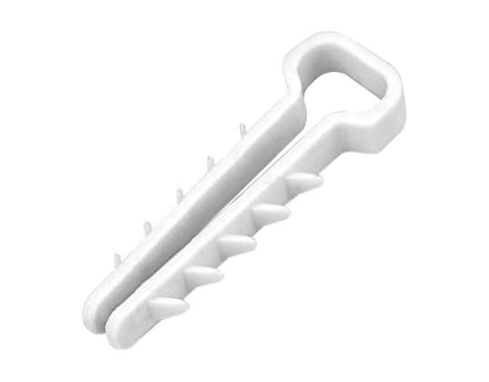 Support de câble à enfoncer. Câble plat 11x7mm. blanc. 20 pièces