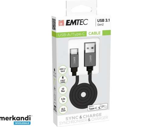 EMTEC 1 2m USB A to USB C USB 3.2 Gen 2 Cable ECCHAT700TCU3