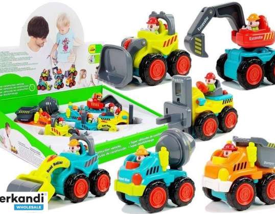 Carro de construcción para camión volquete bulldozer de rodillos hormigonera para niños pequeños5 tipos
