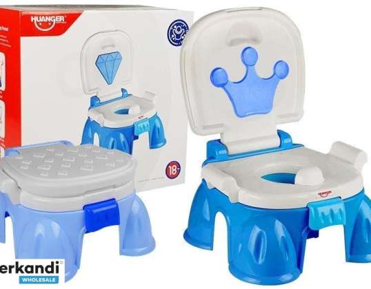 Orinal azul con corona para niños pequeños