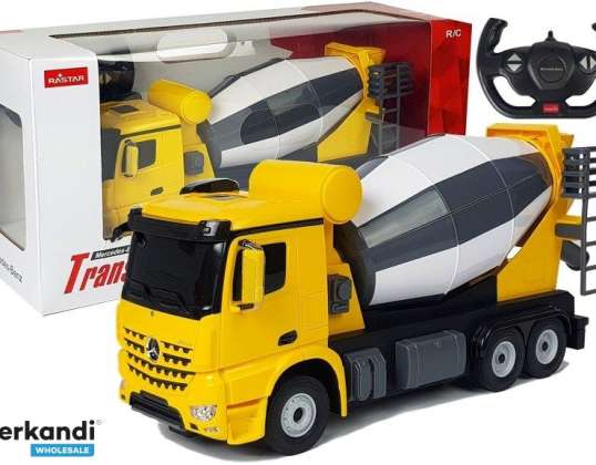 Voiture R/C Mercedes Benz Arocs Rastar 1:14 Jaune sur la télécommande