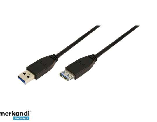 Cablu USB 3.0 LogiLink USB A/M la USB A/F Negru 2m CU0042
