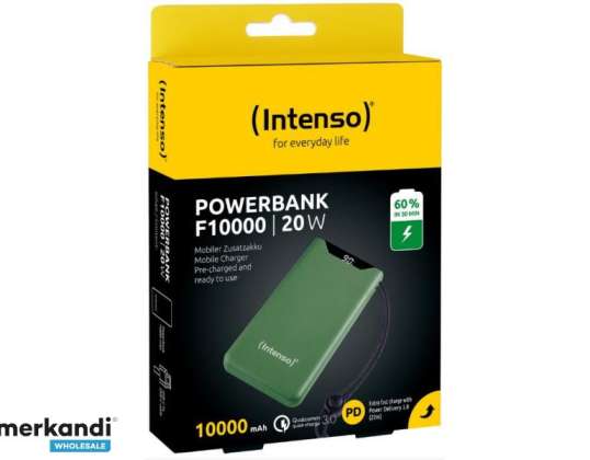 Intenso Powerbank F10000 10.000 mAh 20W Încărcare rapidă 3.0 Verde 7332037