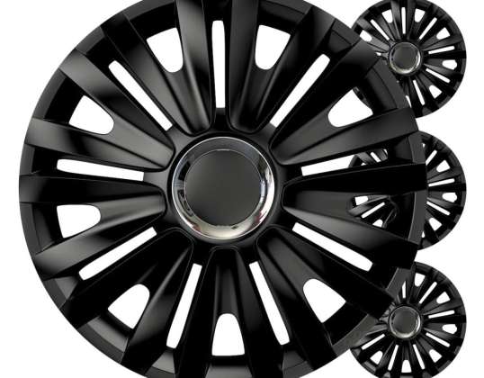 Coprimozzi per auto 4 pezzi. set nero reale da 14 pollici in scatola colorata