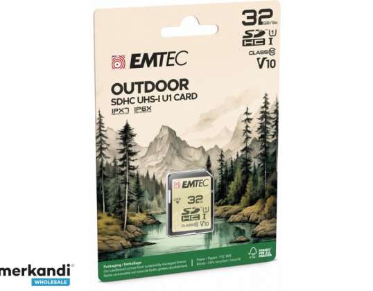 Pomnilniška kartica Emtec SDHC 32GB UHS I V10 CL10 OUTDOOR IPX6 IPX7