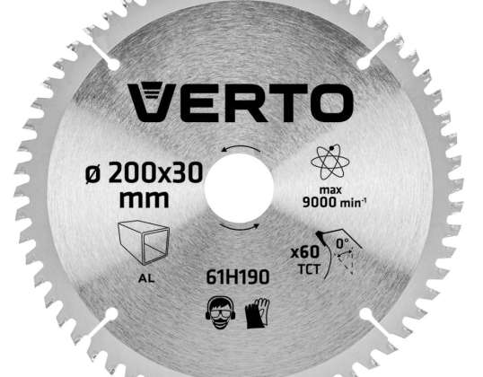 Sirkelsagblad. hardmetall. 200 x 30 mm. 60 tenner. for aluminium
