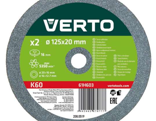 Brusni disk 125 x 20/16/12.7 x 16 mm. 2 kosi.