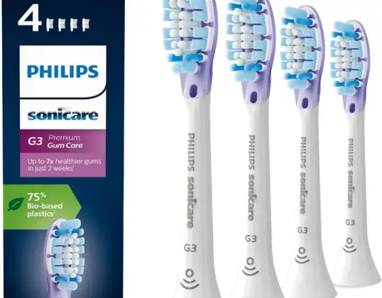 Philips Sonicare G3 Premium Gum Care Sonic sähköhammasharjan päät 4 kpl terveille hampaille ja ikenille, valkoinen