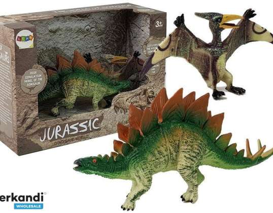Stegosaurus Dinosaur Figursett. Pteranodon