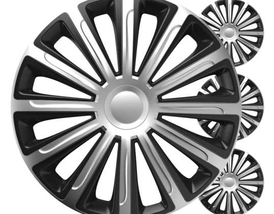 Auto Radkappen 4Stk. Trendset schwarz und silber 16&quot; Zoll Farbbox