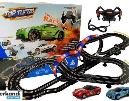 Circuit 1:43 2 Mașini Top Turbo Lights 7.6 m lungime