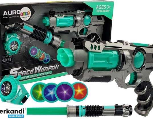 Lazer Silahı Işın Kılıcı Disk Fırlatıcı Seti
