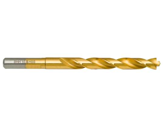 Metal Drill Baildon DIN 338 RN 10.5 mm. HSS TiN S . 133 87 mm 3-flat shank