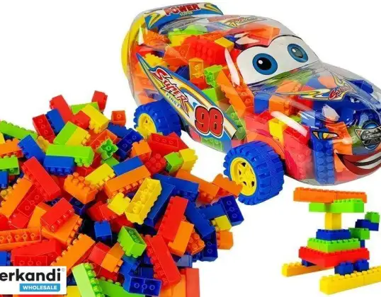 Byggeklosser i en krukkebil 35 cm 205 blokker