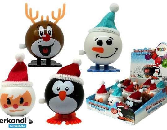 Set de Juguetes Navideños de Cuerda 12 piezas Pingüino Reno Muñeco de Nieve Papá Noel
