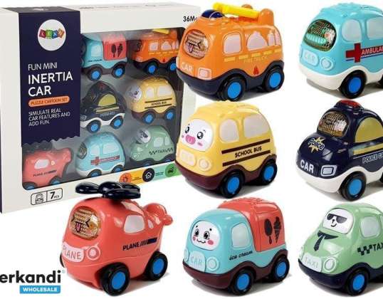 Set Kinderautos mit Spannung Verschiedene Typen 7 Elemente