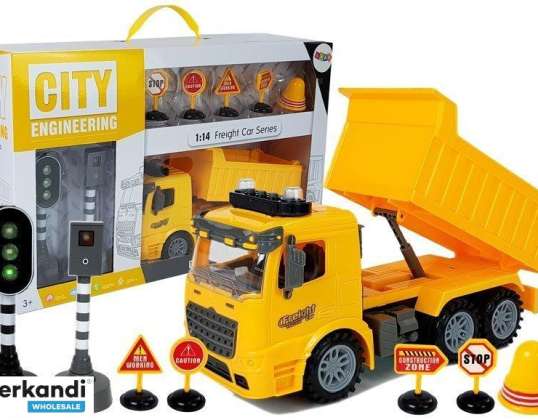 Kipper Set 1:14 Verkehrsschilder Lichter Blitzer gelb