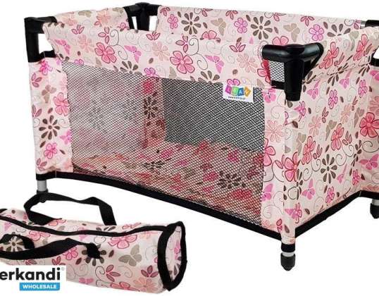 Puppenbett Alice Pink mit Blumen