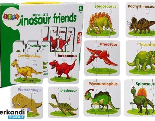 Puzzle Edukacyjne Dinozaury Angielski 10 Połączeń