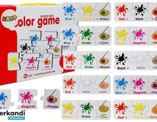 Puzzle Edukacyjne Kolory Angielski 10 Połączeń