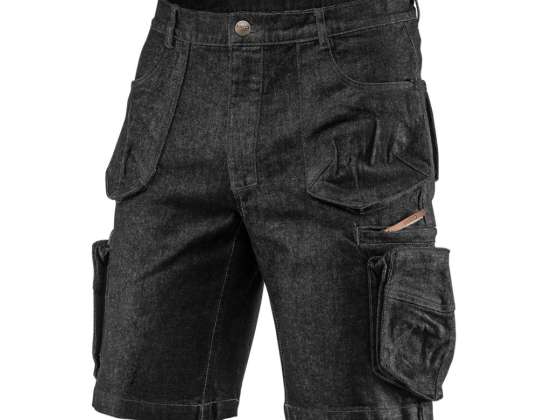 Korte arbeidsshorts DENIM svarte størrelse XS