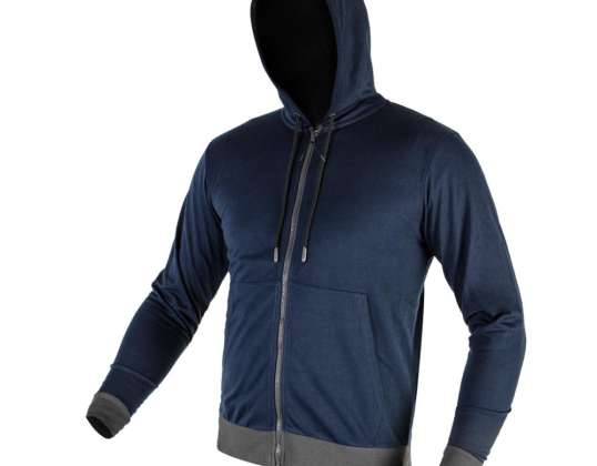 Sweatshirt com zíper e capuz COMFORT azul marinho, tamanho M
