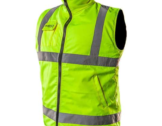 Two-sided work vest sleeveless one side reflective yellow size M/50