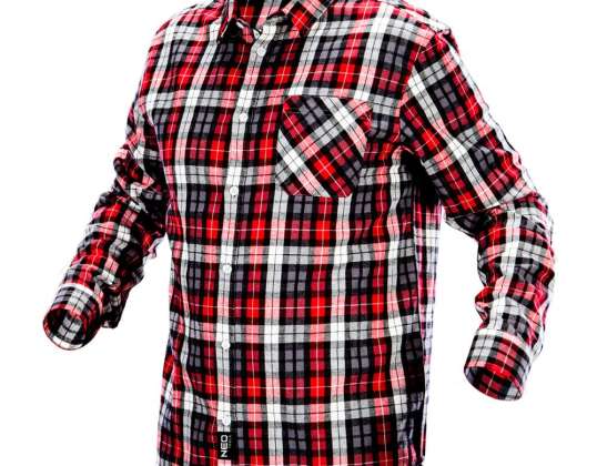 Camisa de franela a cuadros rojo negro blanco tamaño S