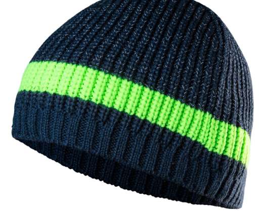 Wintermütze PREMIUM mit reflektierenden Elementen 50 Wolle 50 Acryl